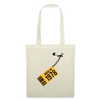 Geburtstag T-Shirt 1978 - Stoffbeutel - Natur - Vorne