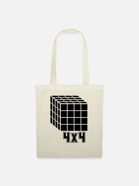 4x4 Würfel Cube - Stoffbeutel - Natur