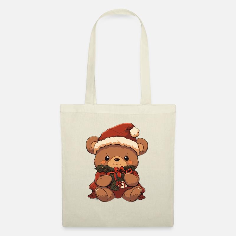 christmas teddy 3 - Stoffbeutel - Natur