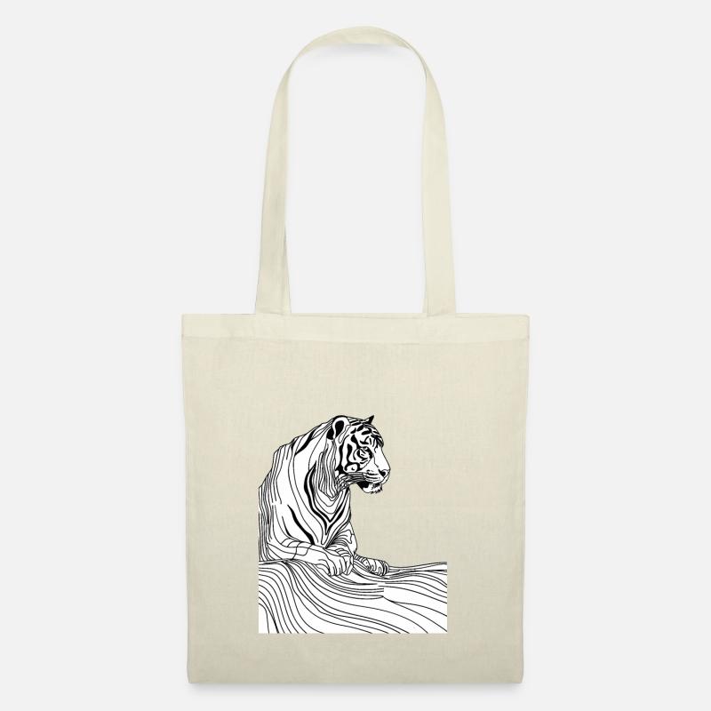 Tiger-Kunstlinien #tiger - Stoffbeutel - Natur