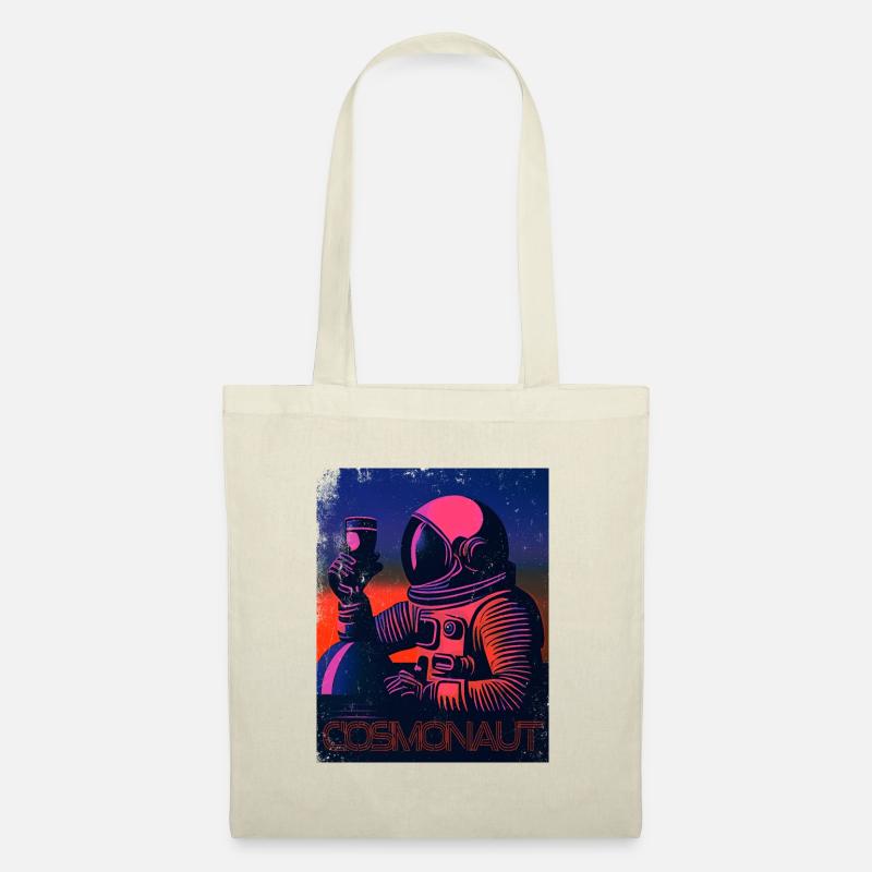 COSMONAUT mit KAFFEE V2, neon magenta - Stoffbeutel - Natur