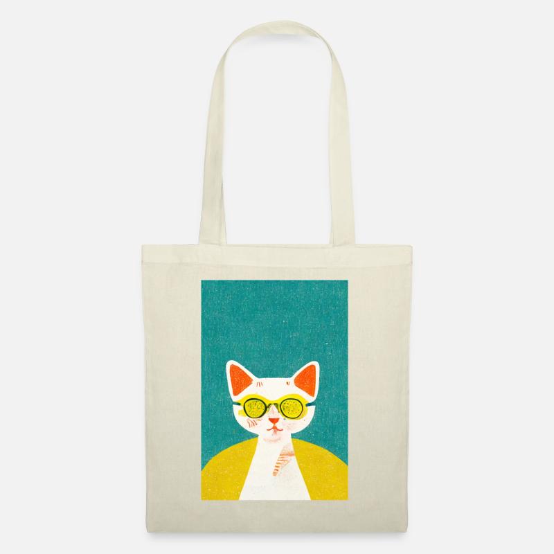 Cat Scientist Retro - Stoffbeutel - Natur