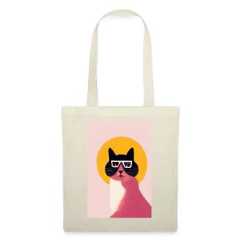 Saint Hipster Cat Rétro - Sac en tissu - nature - Devant