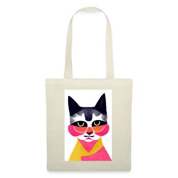 Neon Street Style Cat Retro - Stoffbeutel - Natur - Vorne