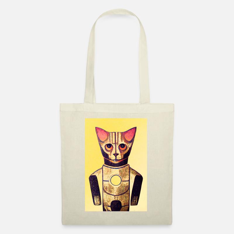 Robotic Cat Retro - Stoffbeutel - Natur