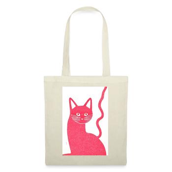 Pink Stamp Print Cat Retro - Tote Bag - nature - Front