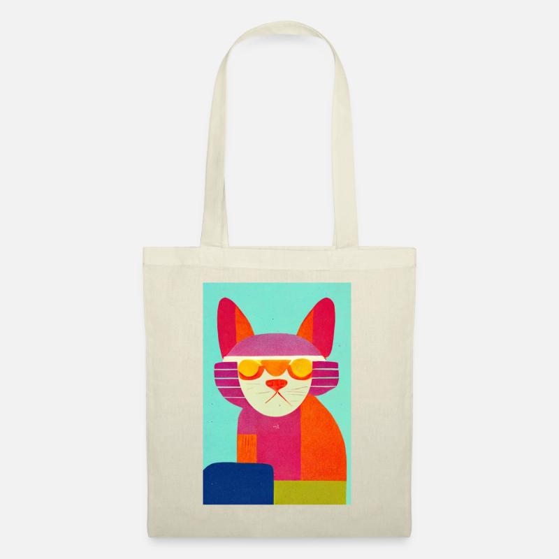 The Rave Cat Retro - Stoffbeutel - Natur