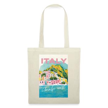 Amalfi Coast Pastel Gouache Italy Travel Poster - Tote Bag - nature - Front