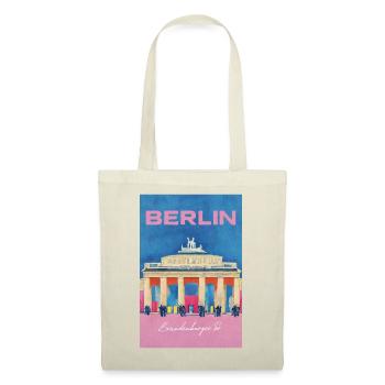 Brandenburger Tor Berlin Reiseplakat Retro - Stoffbeutel - Natur - Vorne