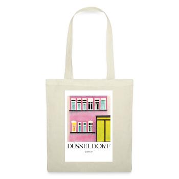 Düsseldorf Pink Yellow Street Travel Poster Retro - Tote Bag - nature - Front