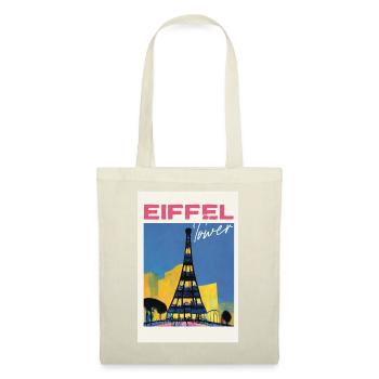 Eiffel Tower at Night Reiseplakat Retro - Stoffbeutel - Natur - Vorne
