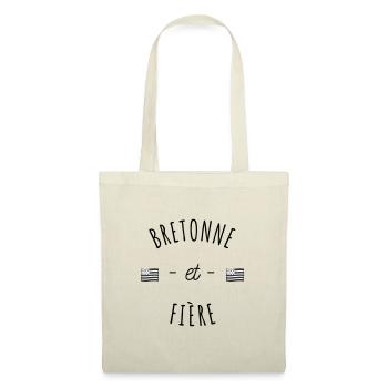 cadeau Bretagne - bretonne et fière - Sac en tissu - nature - Devant