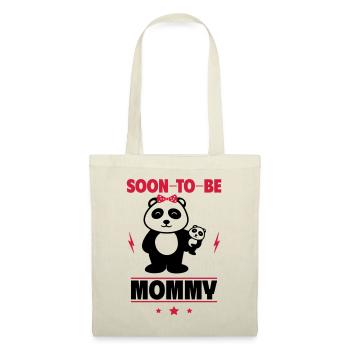 Panda Bald Mama Schwangerschaft - Stoffbeutel - Natur - Vorne