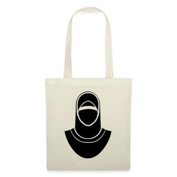 Hijab Kopftuch Muslimische Frau - Stoffbeutel - Natur - Vorne