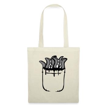 Tentacle Chest Pocket Octopus Monster Shirt Bag - Tote Bag - nature - Front