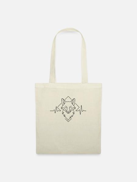 Fox Vibes - Line Art Fuchs - Stoffbeutel - Natur