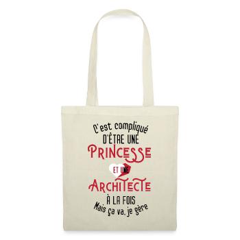 C'est compliqué d'être Une Princesse et Architecte - Sac en tissu - nature - Devant