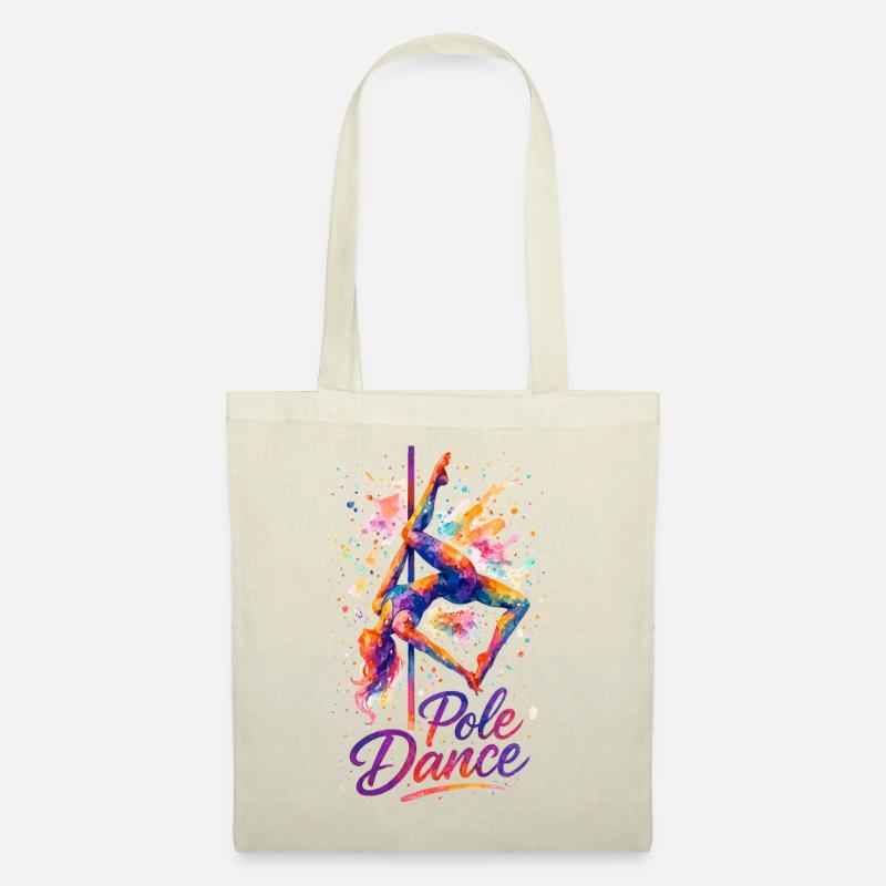 Pole Dance Poledancerin Aquarell bunt Geschenk - Stoffbeutel - Natur
