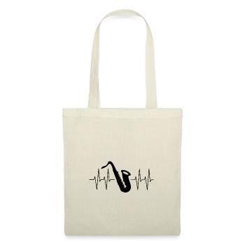 Je joue du rythme cardiaque du saxophone avec le saxophone - Sac en tissu - nature - Devant