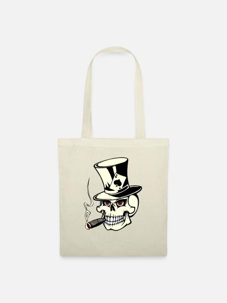 skull poker - Stoffbeutel - Natur