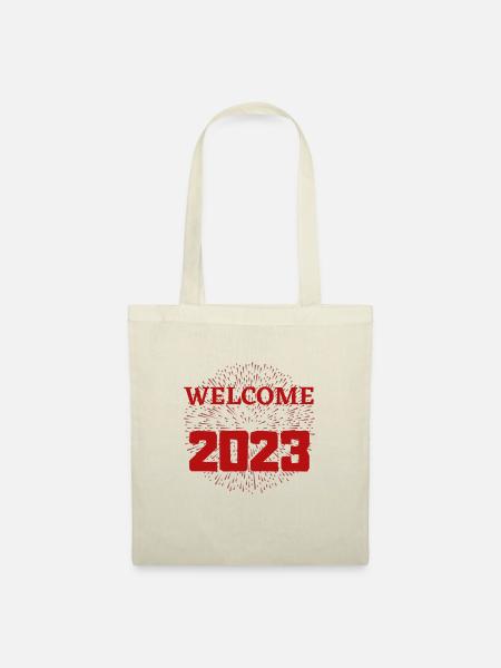 Willkommen 2023 rot - Stoffbeutel - Natur