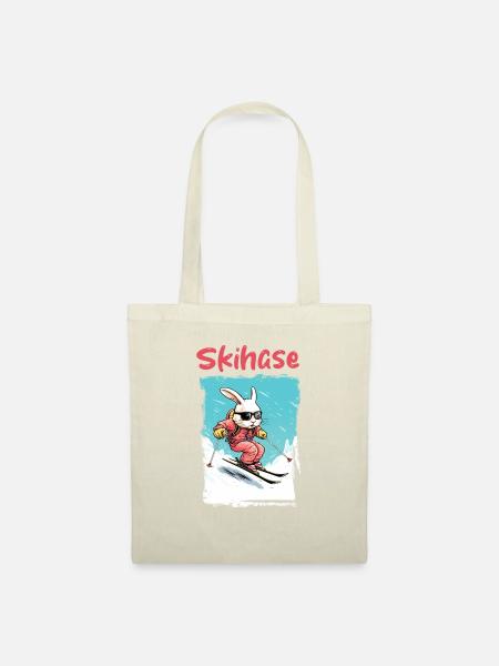Skihase - Stoffbeutel - Natur
