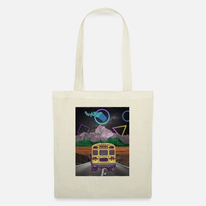 Bus-Collage-Poster - Stoffbeutel - Natur