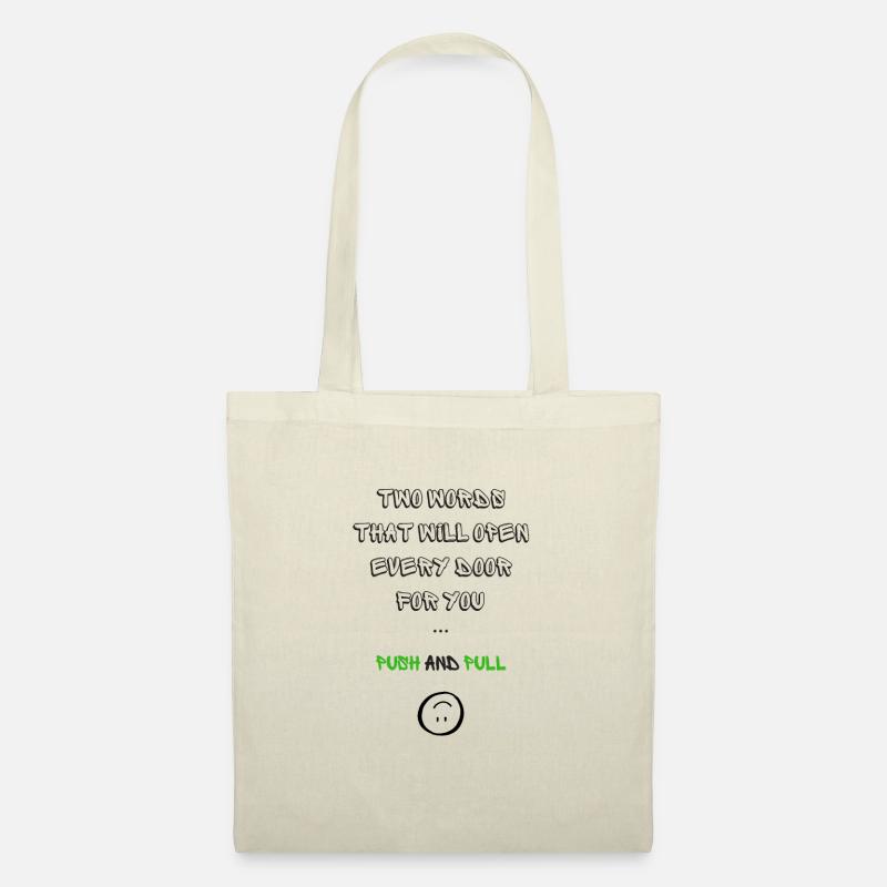 Débloquez le rire : Push & Pull - Sac en tissu - nature