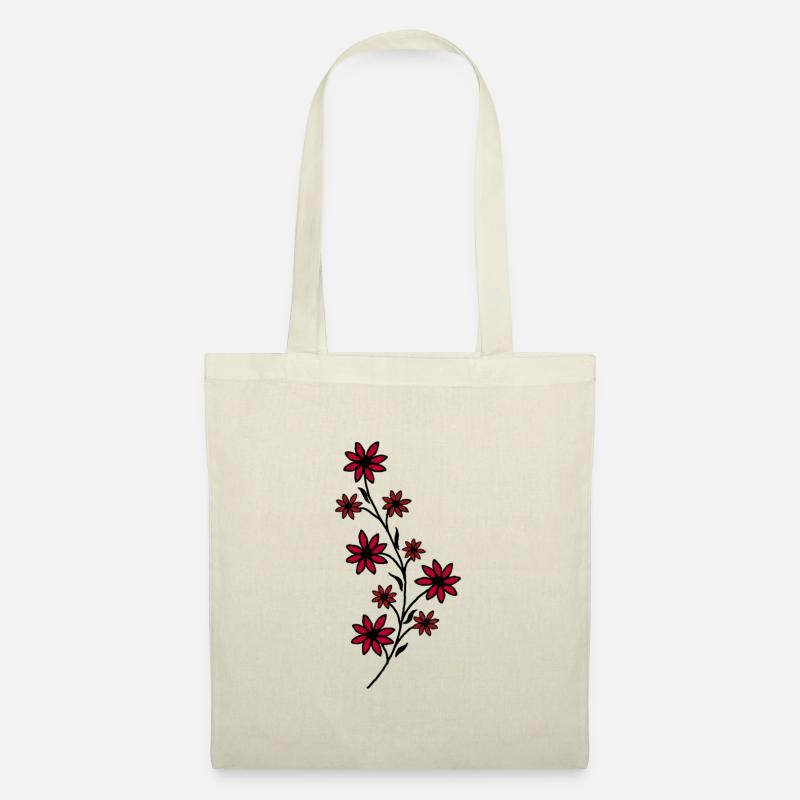Blume rot - Stoffbeutel - Natur