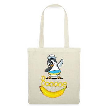 Pinguin Banane Seemann maritim Kind - Stoffbeutel - Natur - Vorne