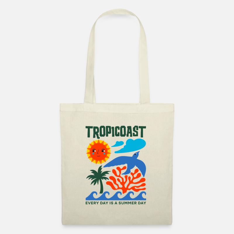 Sommerliche retro-elemente - Stoffbeutel - Natur