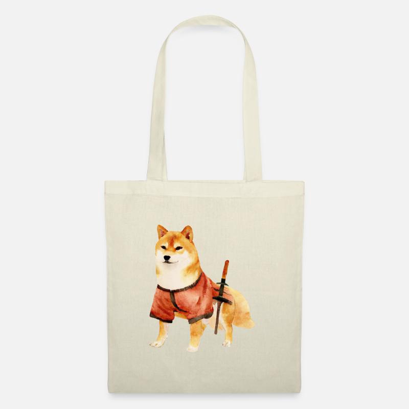 Shiba Inu Samurai - Stoffbeutel - Natur