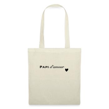 Papi d’amour - Sac en tissu - nature - Devant