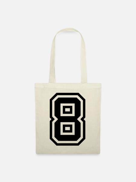 8 Zahl symbol - Stoffbeutel - Natur