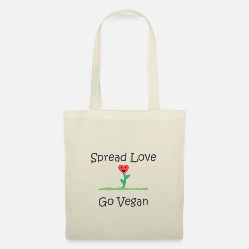 Spread Love - Go Vegan - Stoffbeutel - Natur