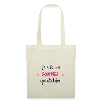 Je suis une pompier qui déchire - Sac en tissu - nature - Devant