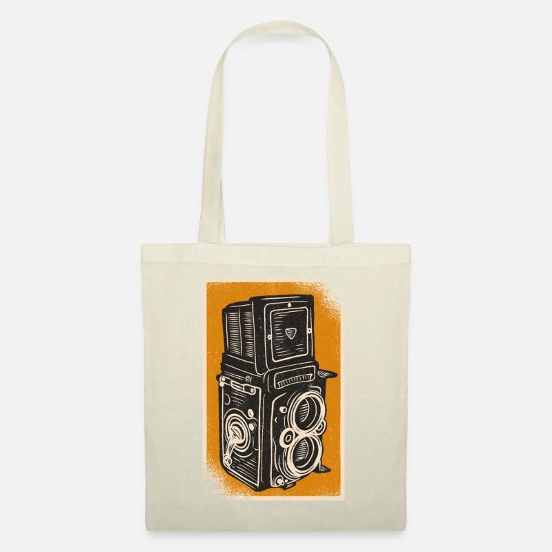 Foto Kamera Vintage - Stoffbeutel - Natur