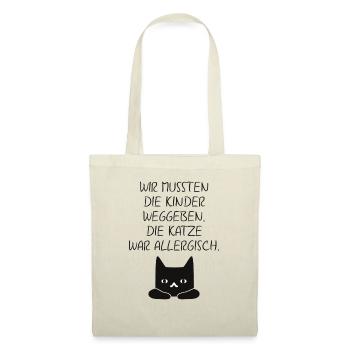 Katze war allergisch - Stoffbeutel - Natur - Vorne