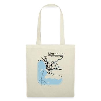 Carte marseille (2 couleurs) - Sac en tissu - nature - Devant