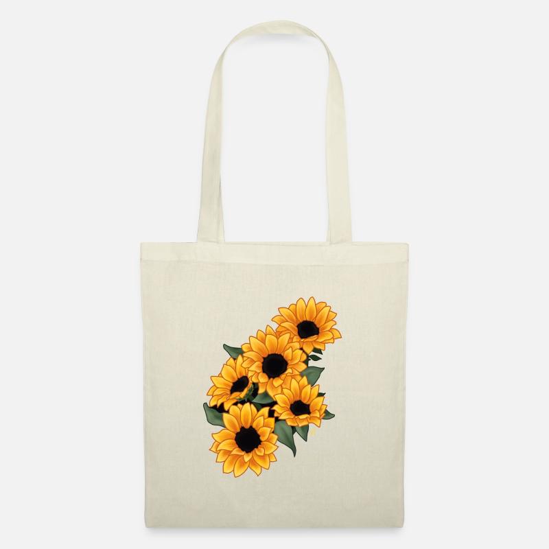 Strahle mit den sommerlich gemalten Sonnenblumen - Stoffbeutel - Natur