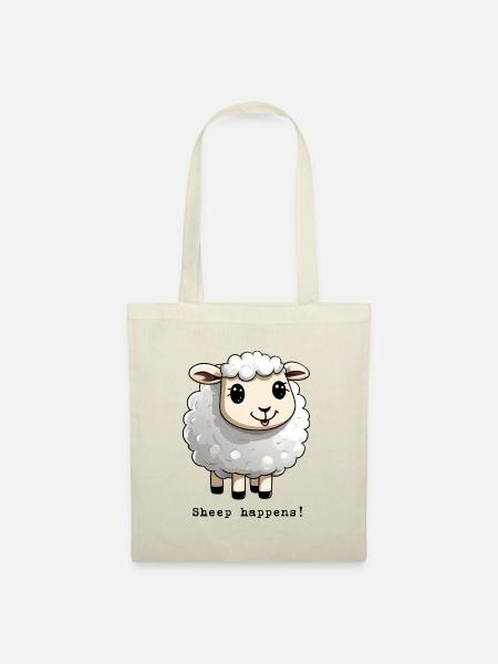 Schaf "Sheep happens" - Stoffbeutel - Natur