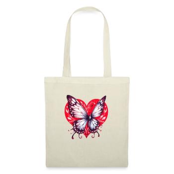 Coeur de papillon - Sac en tissu - nature - Devant
