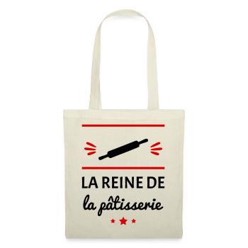La reine de la pâtisserie, pâtisserie, cadeau mère - Sac en tissu - nature - Devant
