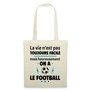 La vie n'est pas toujours facile, football - Sac en tissu - nature - Devant