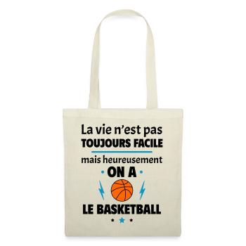 La vie n'est pas toujours facile, basketball - Sac en tissu - nature - Devant