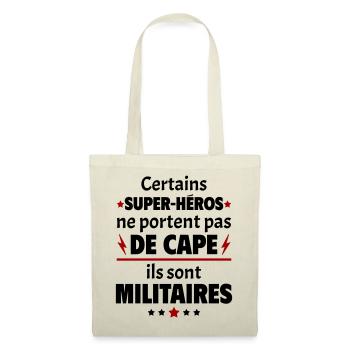 Certains super-héros sont militaires, cadeau noël - Sac en tissu - nature - Devant