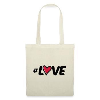 hashtag love herz - Stoffbeutel - Natur - Vorne