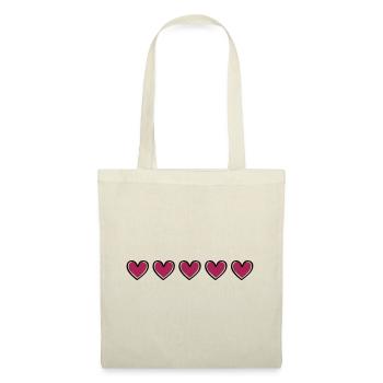 herzen symbol love herz - Stoffbeutel - Natur - Vorne