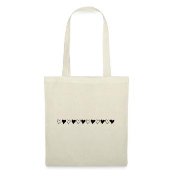 herzen symbol linie - Sac en tissu - nature - Devant