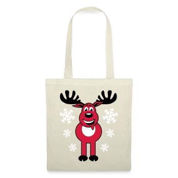 Cerf Rudolph caractère et neige de bande dessinée - Sac en tissu - nature - Devant